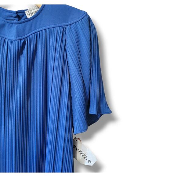 Riccardo women's royal blue Pleated layered vintage Dress from Mervyns - size 8 - Picture 5 of 12